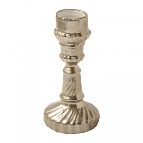 Astier de Villatte Small Peggy Candlestick Platinum Exterior - Homebody Denver