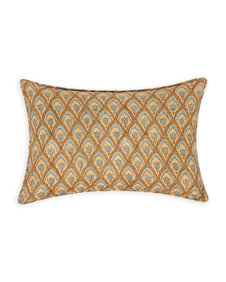 Block Printed Linen Cushion 30 x 45cm - Homebody Denver