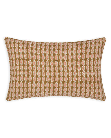 Block Printed Linen Cushion 35 x 55 cm - Homebody Denver