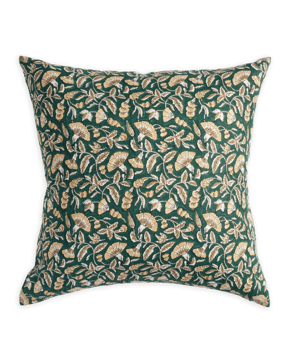 Block Printed Linen Cushion 50 x 50 cm - Homebody Denver