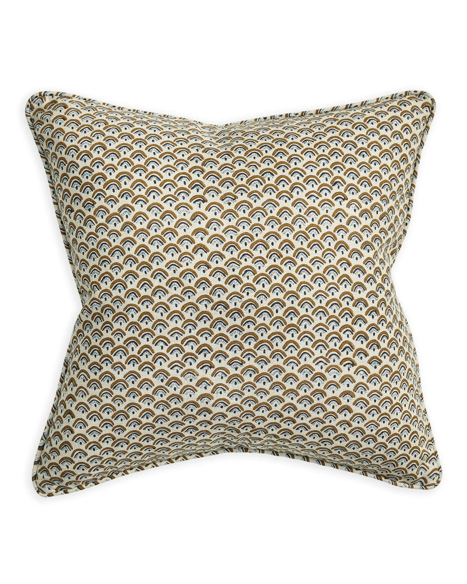 Block Printed Linen Cushion 50 x 50 cm - Homebody Denver