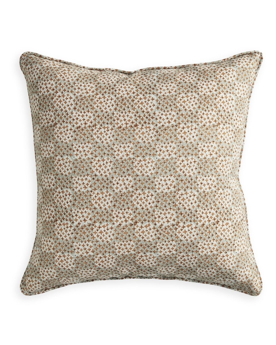 Block Printed Linen Cushion 50 x 50 cm - Homebody Denver