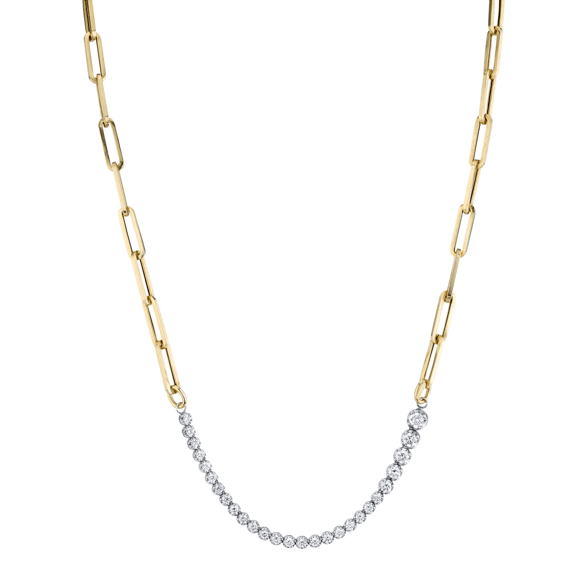 Gabriela Artigas Ascending Diamonds on Rectangular Chain Necklace 14K Yellow Gold 19.5" - Homebody Denver