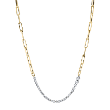 Gabriela Artigas Ascending Diamonds on Rectangular Chain Necklace 14K Yellow Gold 19.5" - Homebody Denver