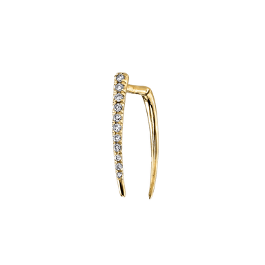 Gabriela Artigas Single Classic Infinite Tusk Earring with White Pave Diamonds in 14K Yellow Gold - Homebody Denver