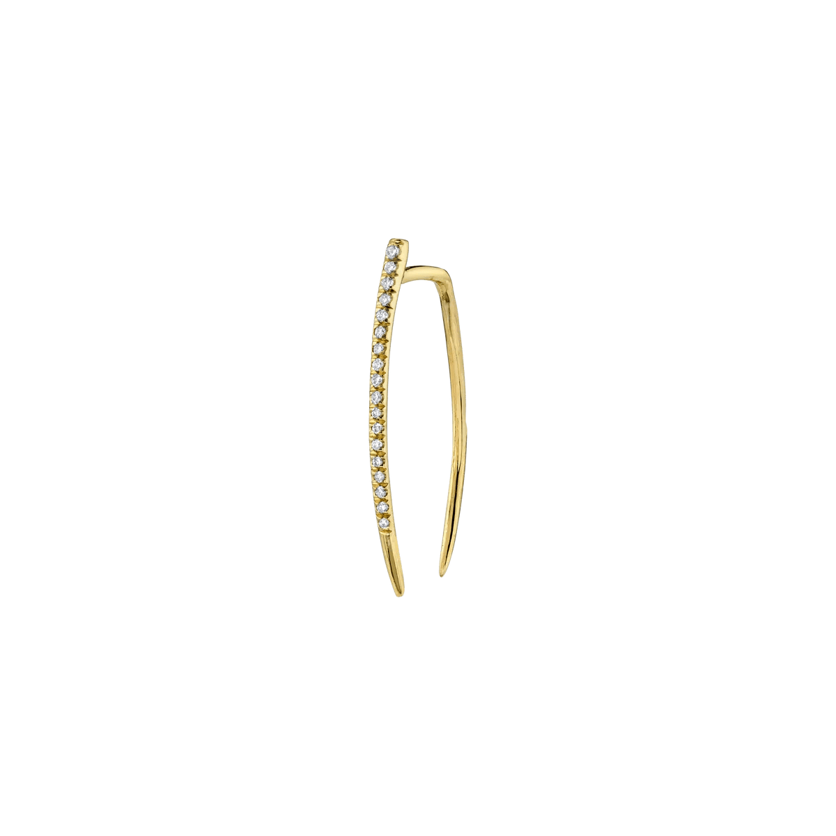 Gabriela Artigas Single Large Classic Infinite Tusk Earring 14k Yellow Gold with Pave Diamonds - Homebody Denver