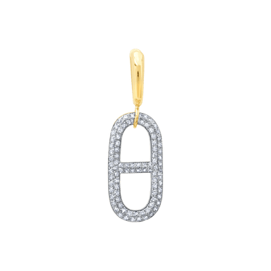 Gabriela Artigas Single Stirrup Link with White Pave Diamonds on 14K Colmillo Huggie - Homebody Denver
