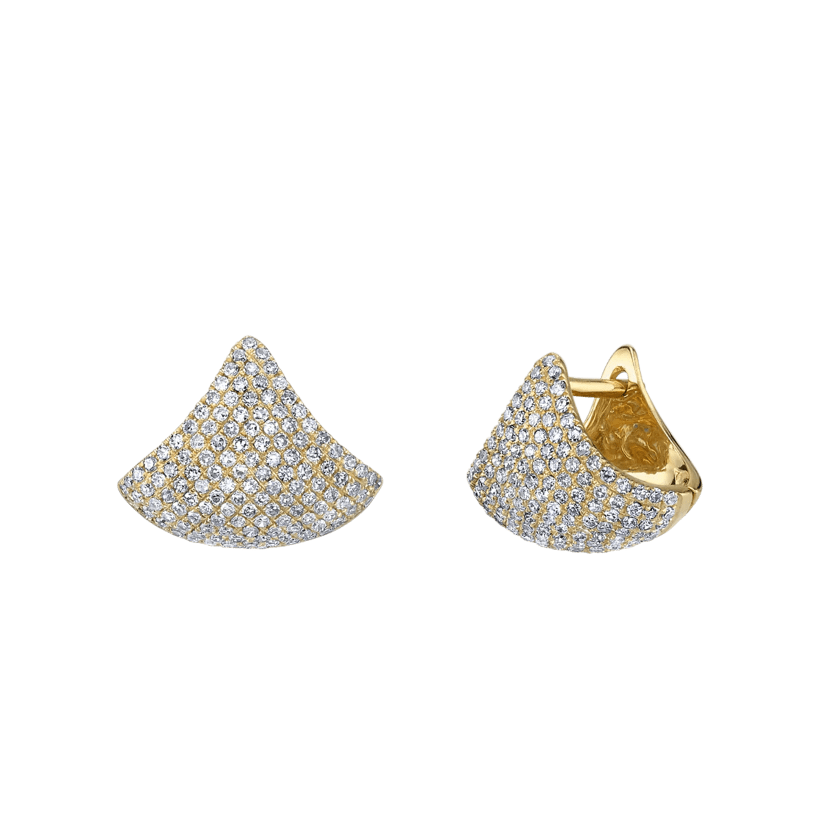 Gabriela Artigas Small Apse Earrings in 14K Yellow Gold with Pave Diamonds (Pair) - Homebody Denver