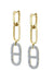 Gabriela Artigas Stirrup Link Earrings with White Pavé Diamonds on 14K Yellow Gold Chain (Pair) - Homebody Denver