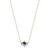 Lito 14K Yellow Gold "Russe Petit Bleu" Necklace with Diamonds and a Small Blue Enameled Eye - Homebody Denver