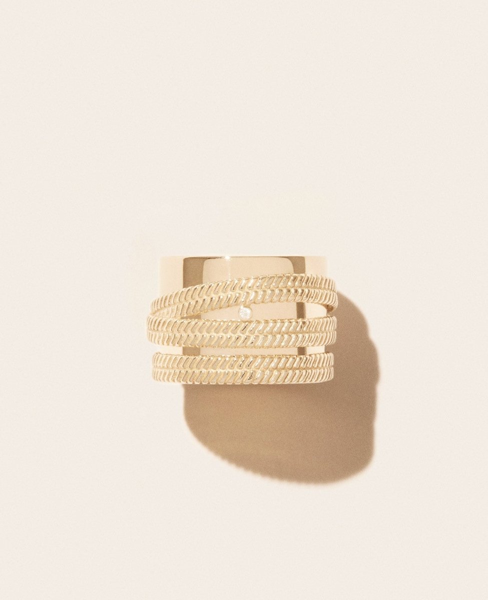 Pascale Monvoisin JIL N°5 Ring, 9 carat yellow gold and diamonds - Homebody Denver