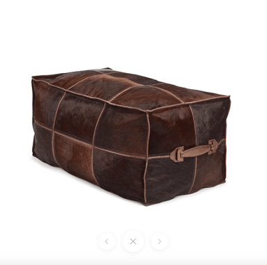 Premium Calf Leather Pouf 36" x 19" x 16" high - Homebody Denver