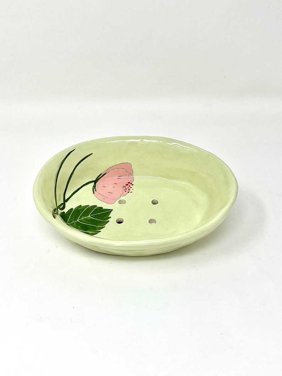 Small Oval Ceramic Soap Dish 5 1/2" x 4 1/4" x 1"h. - Homebody Denver