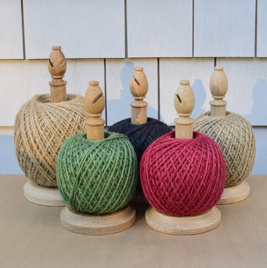 Twine Stand with Cutter, Natural Jute Twine, Oak - Homebody Denver